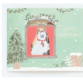 Greeting Life Christmas Window Party Card Cat