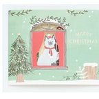 Greeting Life Christmas Window Party Card Cat