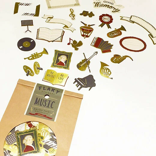 Greeting Life Flaky Stickers Music