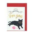 Greeting Life For You Letterpress Mini Card - Black Cat