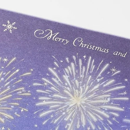 Greeting Life Japanese Style Mini Santa Christmas Card - Fireworks