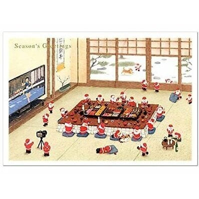 Greeting Life Japanese Style Mini Santa Christmas Card Osechi