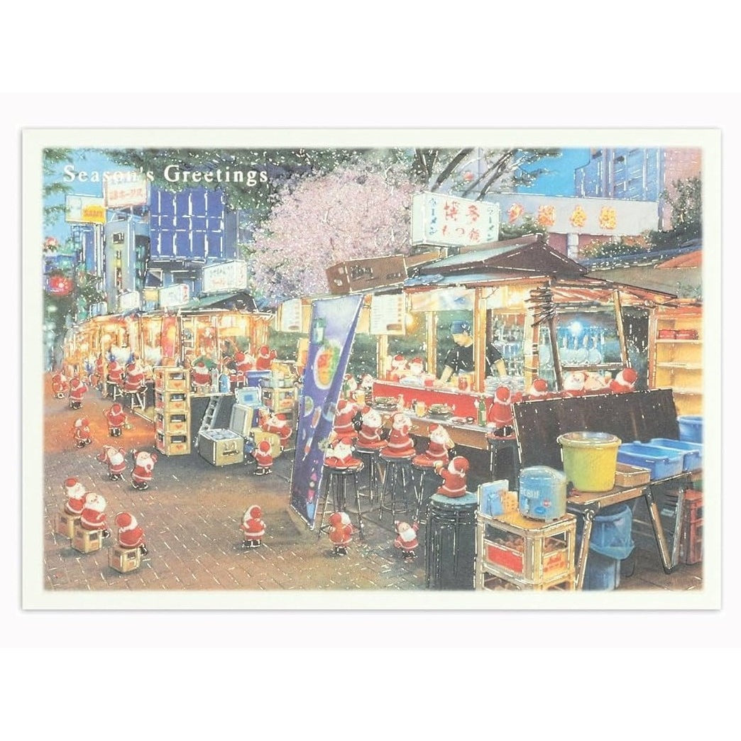 Greeting Life Japanese Style Mini Santa Christmas Card Hakata