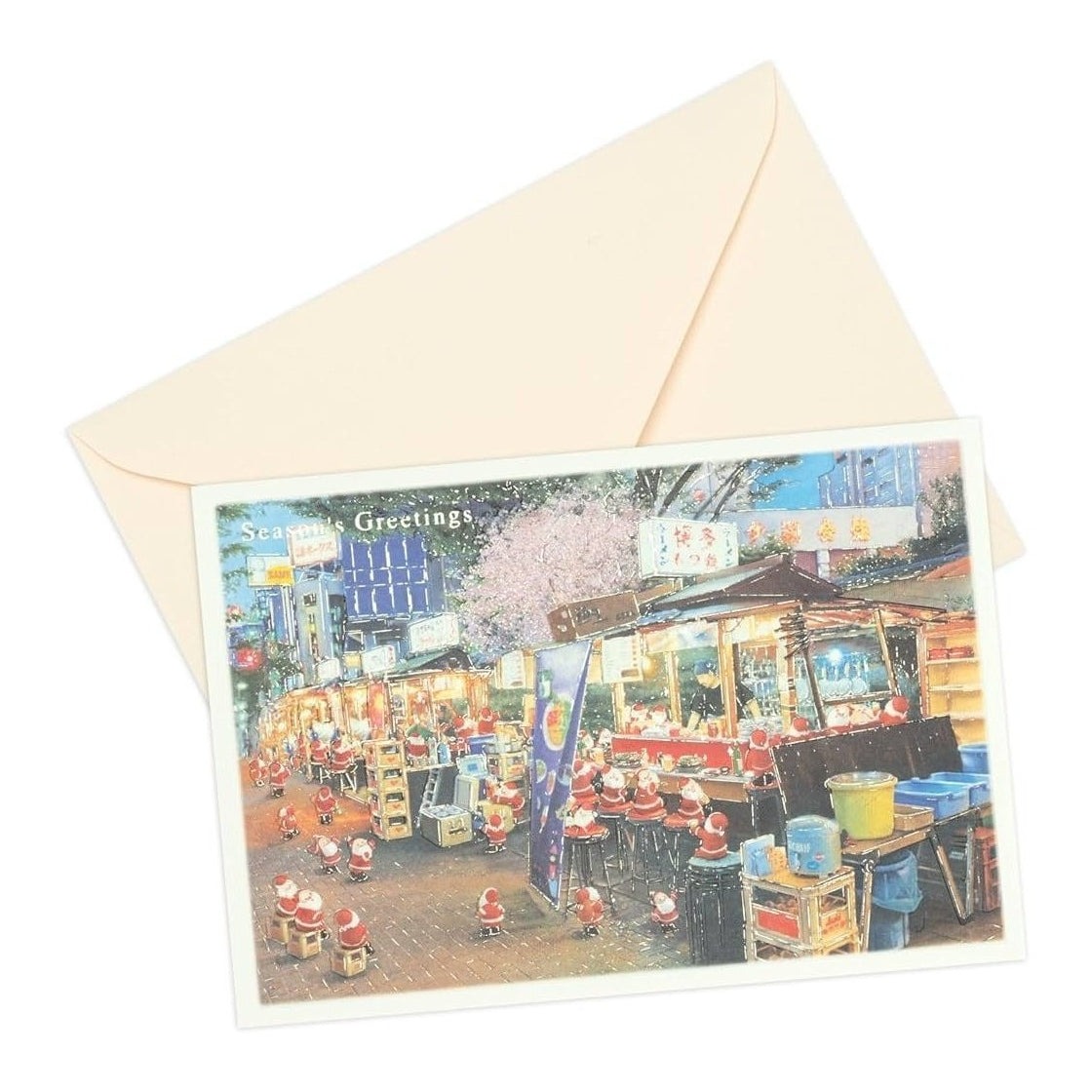 Greeting Life Japanese Style Mini Santa Christmas Card Hakata