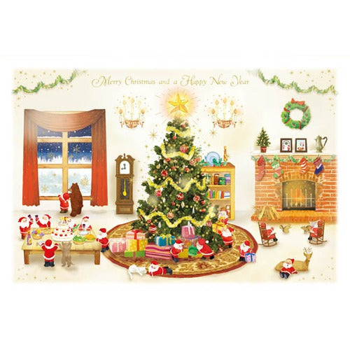 Greeting Life Japanese Style Mini Santa Christmas Card Xmas at Home