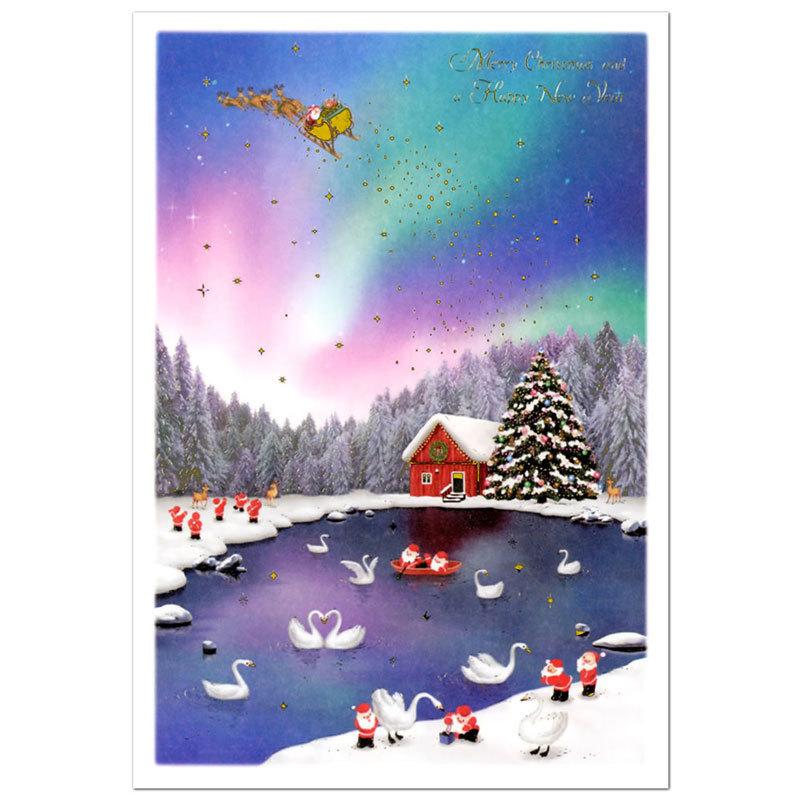 Greeting Life Japanese Style Mini Santa Christmas Card Aurora