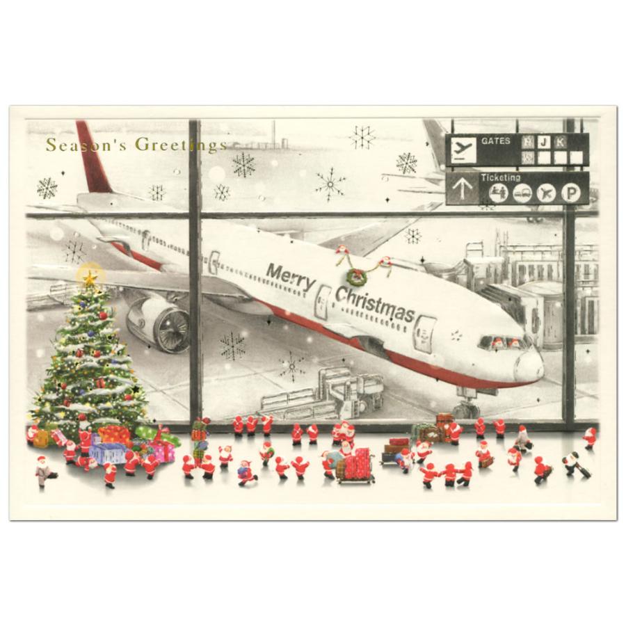 Greeting Life Japanese Style Mini Santa Christmas Card Airport