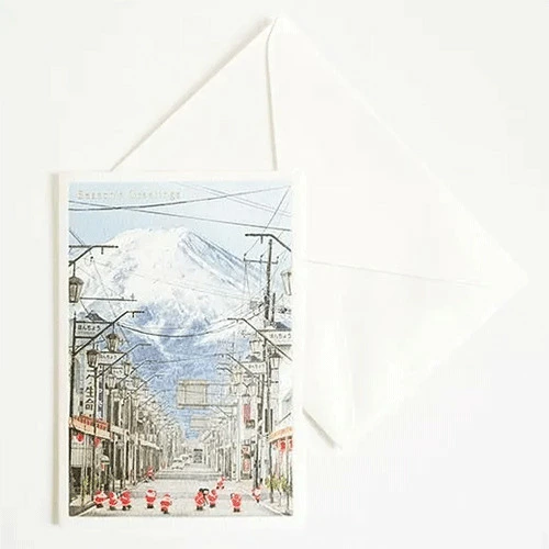 Greeting Life Japanese Style Mini Santa Christmas Card - Fujimichi