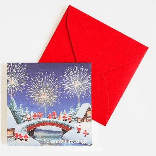 Greeting Life Mini SantaChristmas Pop-up Mini Card - Fireworks