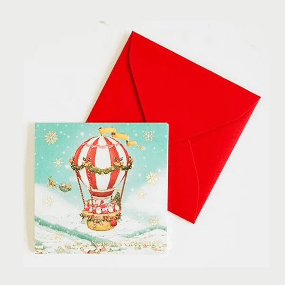 Greeting Life Mini SantaChristmas Pop-up Mini Card - Air Baloon