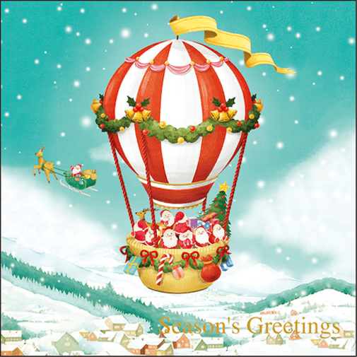 Greeting Life Mini SantaChristmas Pop-up Mini Card - Air Baloon