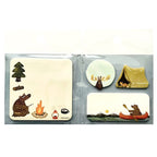 Okataoka camping illustrated sticky notes in book-style packaging