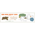 Mini die-cut card usage guide showing gift attachment and bookmark ideas