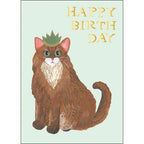 Greeting Life Sodeyama Kahoko Birthday Mini Card - Brown Cat