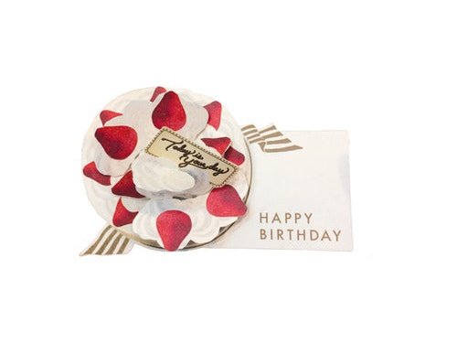 Greeting Life Strawberry Birthday Cake Pop-Up Card