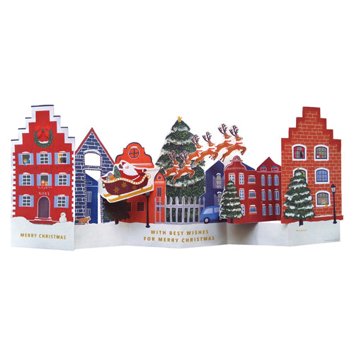 Greeting Life Town Christmas Santa Pop-up Card