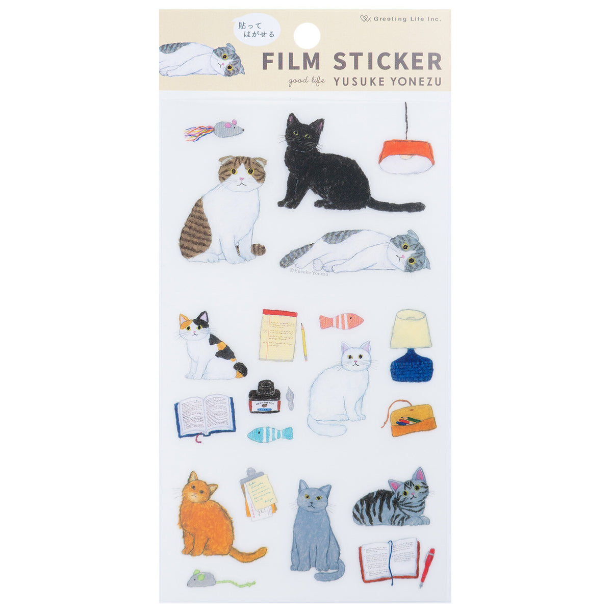 Greeting Life Yusuke Yonezu Paste and Peel Sticker - Cat