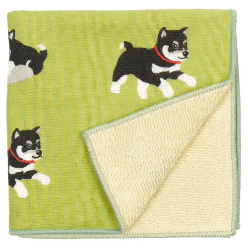 Hamamonyo Black Shiba Semi-Wash Hand Towel 25cm