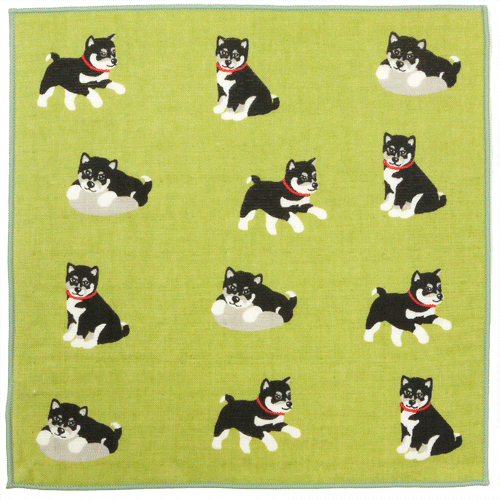 Hamamonyo Black Shiba Semi-Wash Hand Towel 25cm