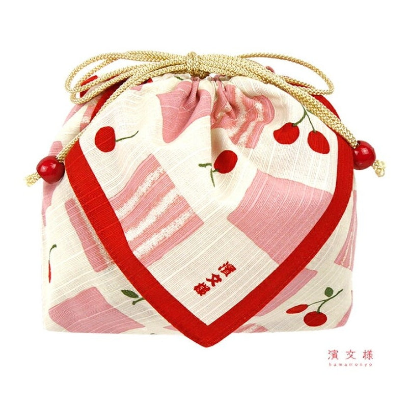 Hamamonyo Cherry Bento Drawstring Pouch