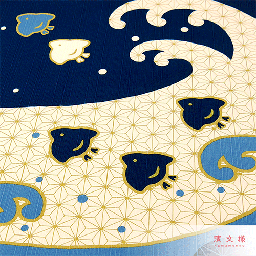 Hamamonyo Chidori & Waves Furoshiki Wrapping Cloth 50cm