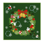 Hamamonyo Christmas Wreath Furoshiki Wrapping Cloth 50cm