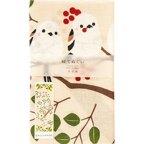 Hamamonyo Long-tailed Tit Friends Tenugui Towel