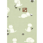 Hamamonyo Matcha Cat Tenugui Towel