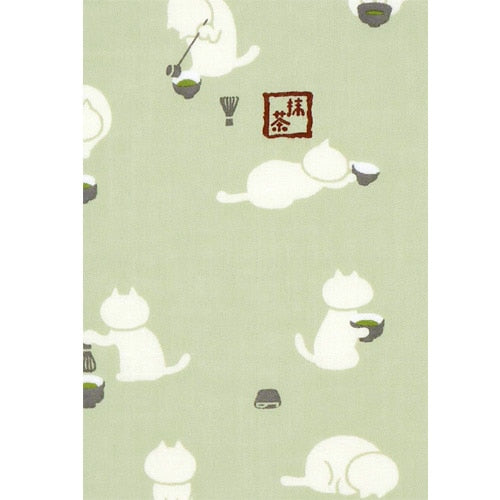 Hamamonyo Matcha Cat Tenugui Towel