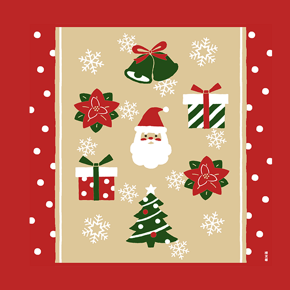 Hamamonyo Merry Christmas Furoshiki Wrapping Cloth 50cm