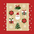 Hamamonyo Merry Christmas Furoshiki Wrapping Cloth 50cm