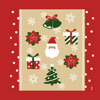 Hamamonyo Merry Christmas Furoshiki Wrapping Cloth 50cm
