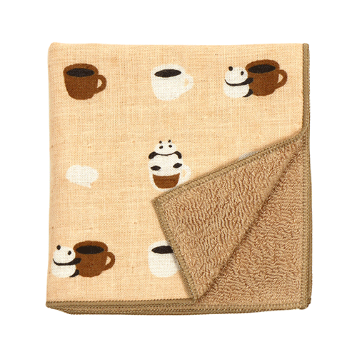 Hamamonyo Panda Cappuccino Semi-Wash Hand Towel 25cm