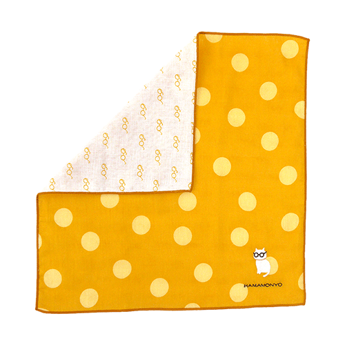 Hamamonyo Polka Dots & Cat Glasses Face Towel