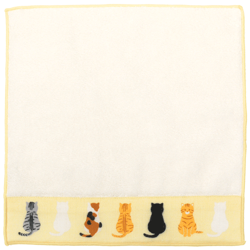 Hamamonyo Sitting Cats Face Towel Tenugui