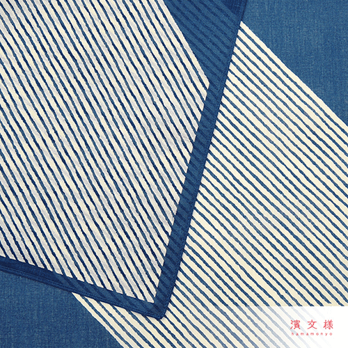 Hamamonyo Two-Tone Stripe Gauze Handkerchief 50cm