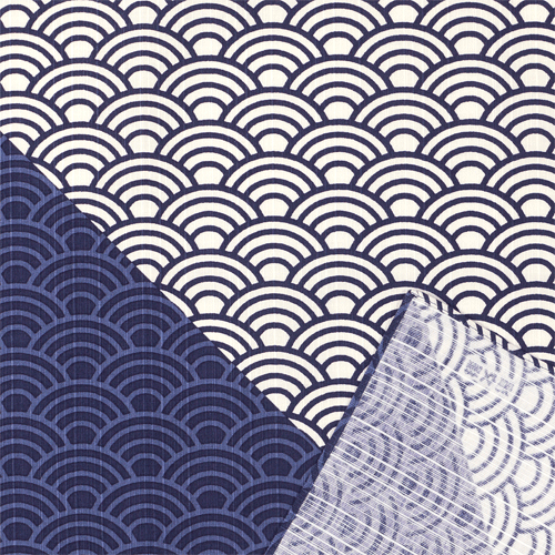 Hamamonyo Two-Tone Wave Furoshiki Wrapping Cloth 50cm
