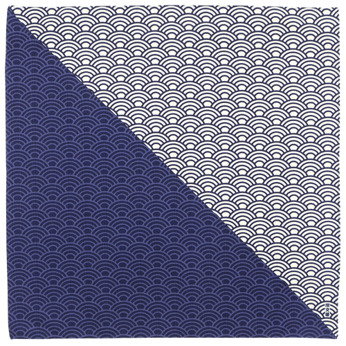 Hamamonyo Two-Tone Wave Furoshiki Wrapping Cloth 50cm