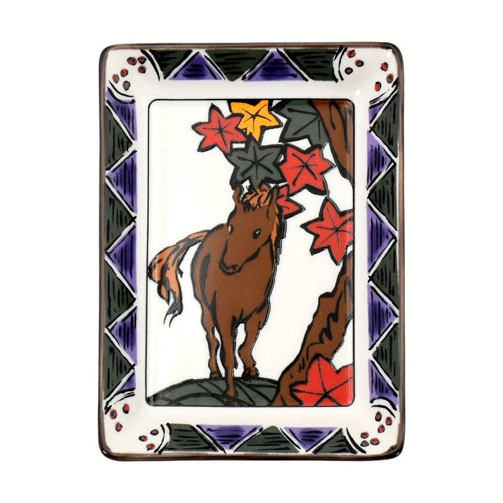 Hanafuda Zodiac Rectangular Small Plate 10×7cm