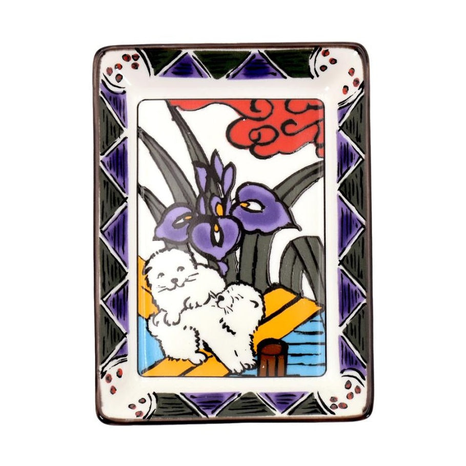 Hanafuda Zodiac Rectangular Small Plate - Dog