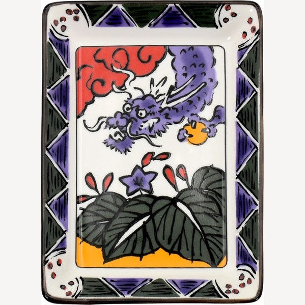 Hanafuda Zodiac Rectangular Small Plate 10×7cm