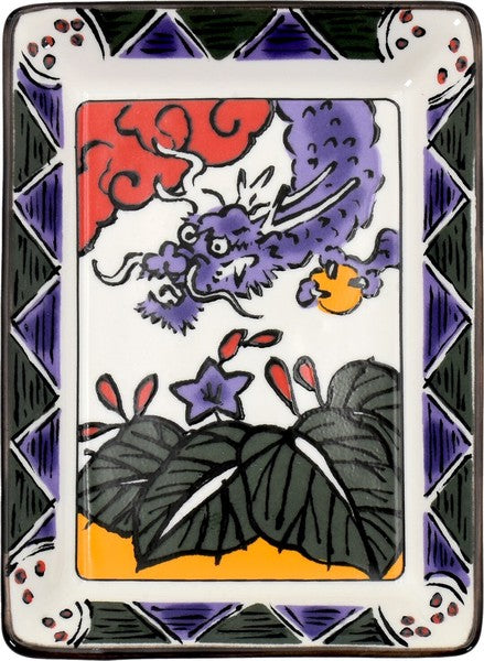 Hanafuda Zodiac Rectangular Small Plate 10×7cm