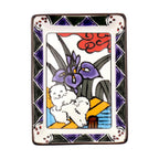 Hanafuda Zodiac Rectangular Small Plate 10×7cm - Dog