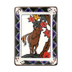 Hanafuda Zodiac Rectangular Small Plate 10×7cm - Horse