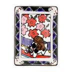 Hanafuda Zodiac Rectangular Small Plate 10×7cm - Ox