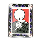 Hanafuda Zodiac Rectangular Small Plate 10×7cm - Rabbit