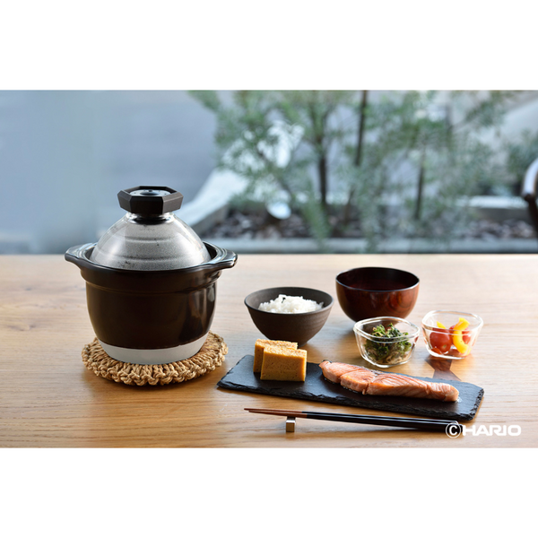 Hario GOHANGAMA Glass Lid Rice Cooker 1-2 Cups