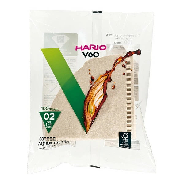 Hario V60 Unbleached Paper Filter 100 Pcs