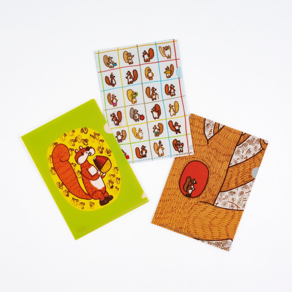 Hobonichi Techo 100%ORANGE: Hobonichi Folder Set of 3 for A6 Size Squirrel’s Moving Day