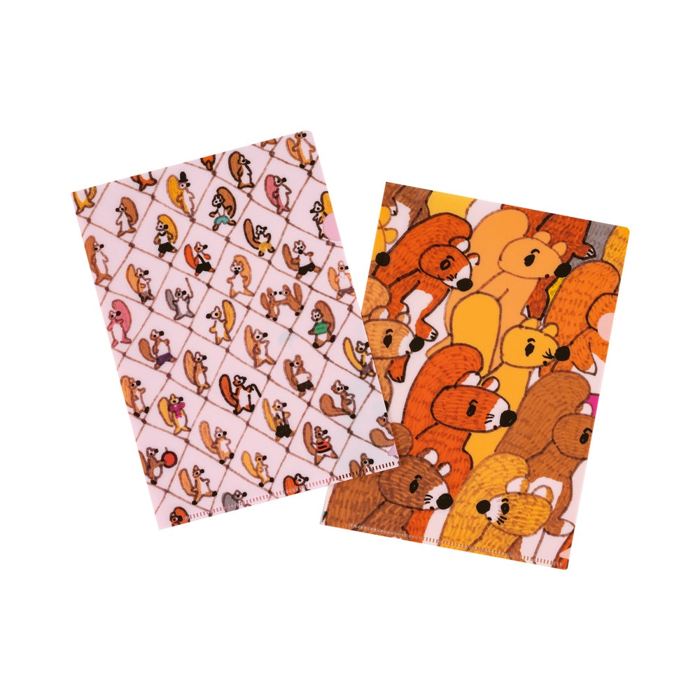 Hobonichi Techo 100%ORANGE: Hobonichi Folder Set of 2 for A5 Size Squirrel Squadron